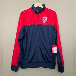 {USA} United States Soccer Track Jacket in Red & Navy - Mens Medium - NWT